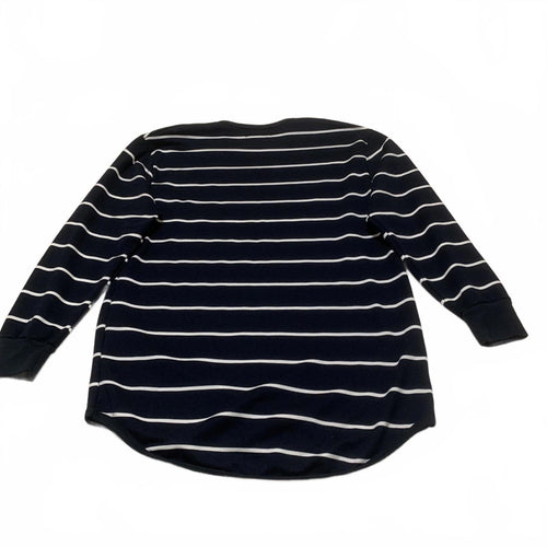 Galaxy Women's Size XXL Navy Blue White Striped Long Sleeve Shirt
