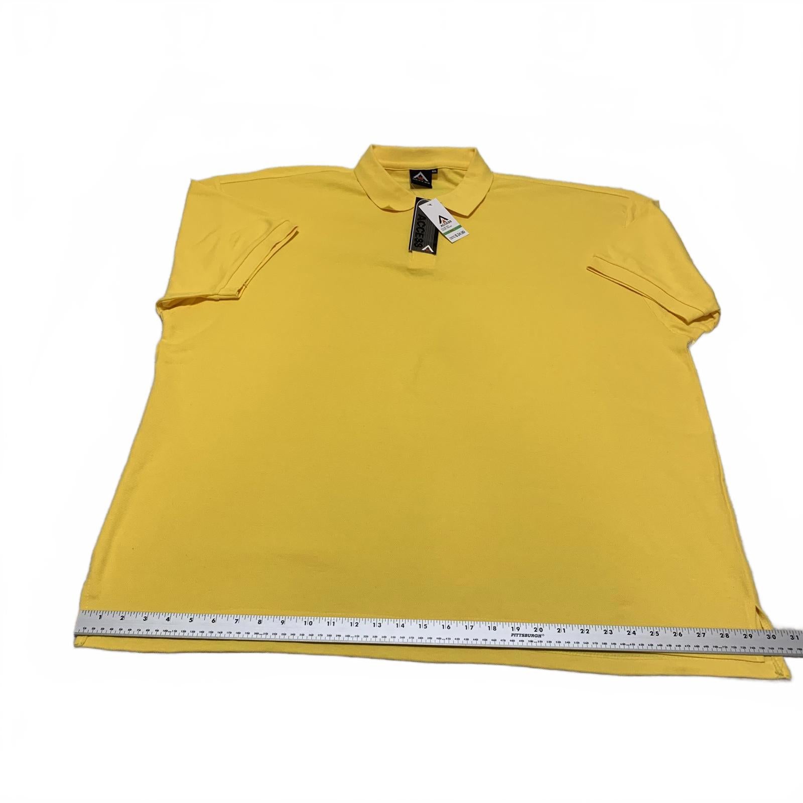 Polo amarillo Access para hombre, talla 6XL, nuevo, manga corta, tallas grandes y altas, uniforme informal