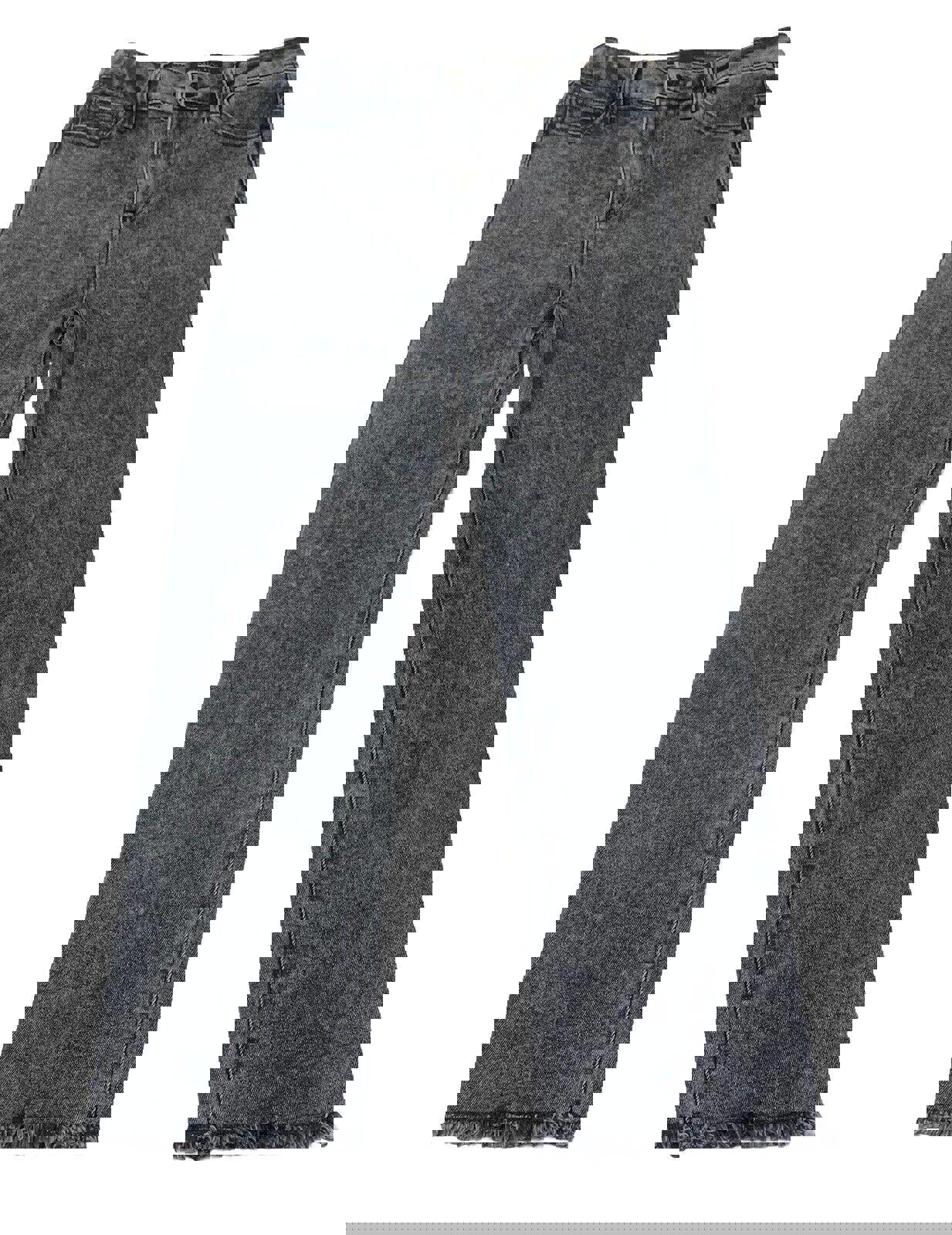 Vaqueros Kendall + Kylie para niña talla 3/27 negros The Icon de tiro alto con lavado Boo y dobladillo deshilachado