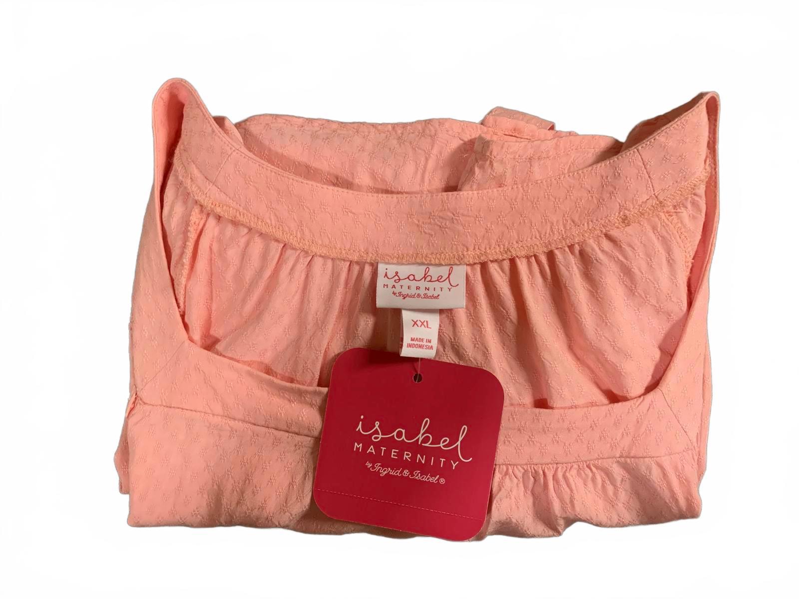 Camisa campesina rosa melocotón talla XXL para mujer de Isabel Maternity