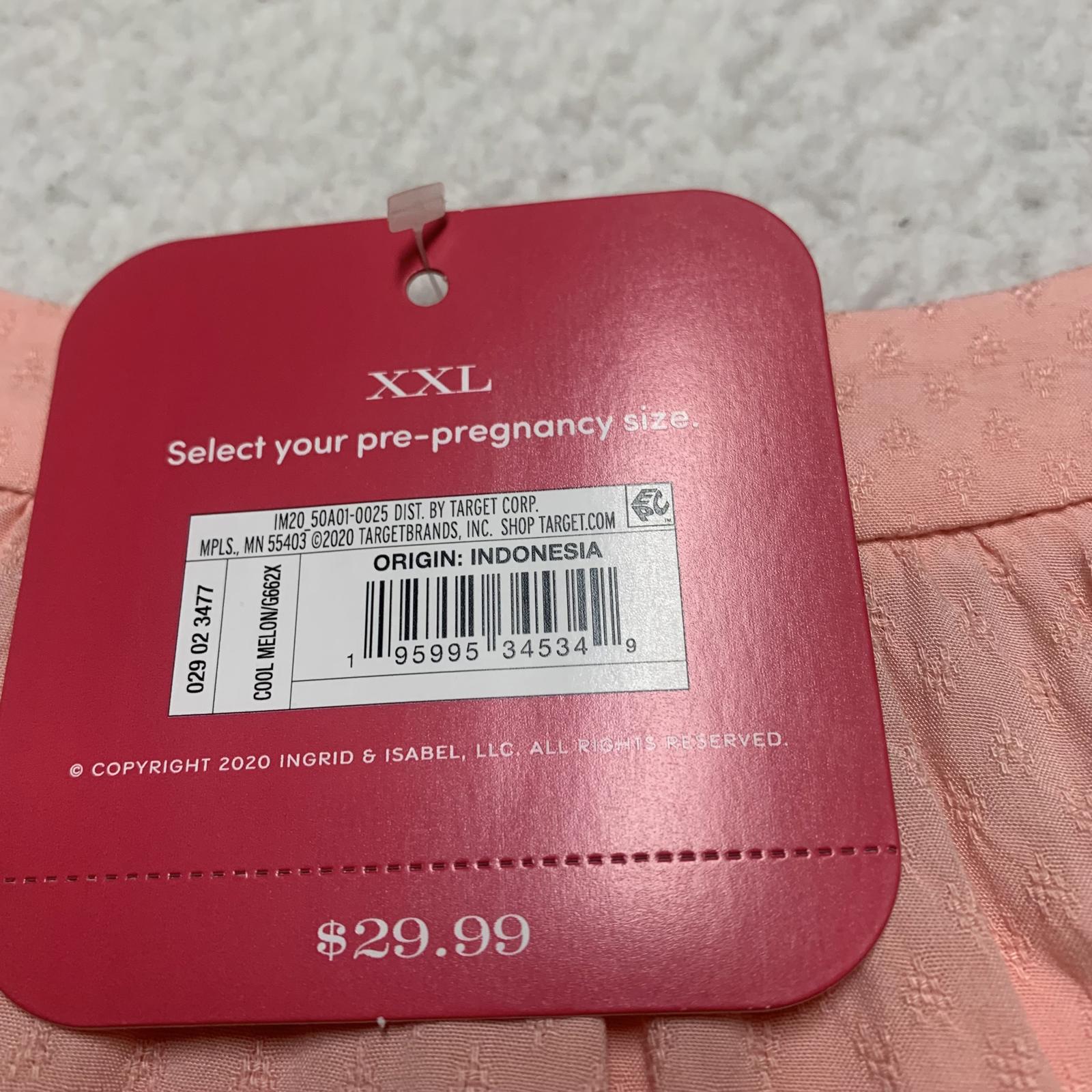 Camisa campesina rosa melocotón talla XXL para mujer de Isabel Maternity