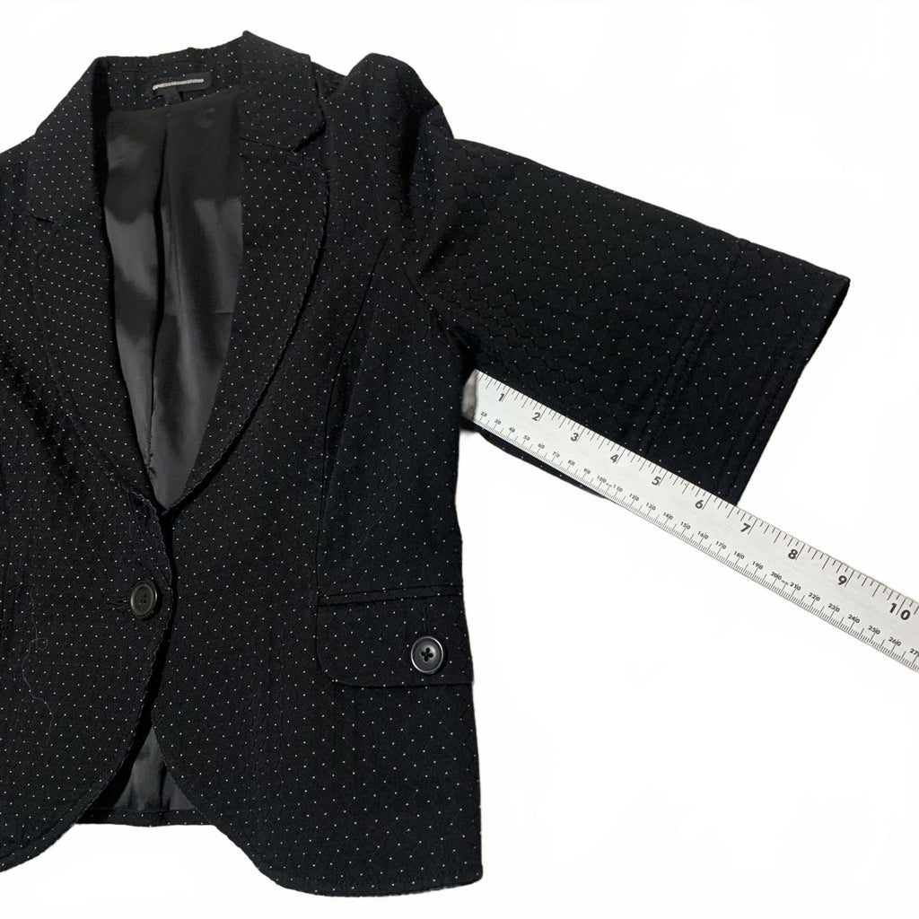 Express Design Studio Women's Size 12 Black White Polka Dots Blazer Satin Lining