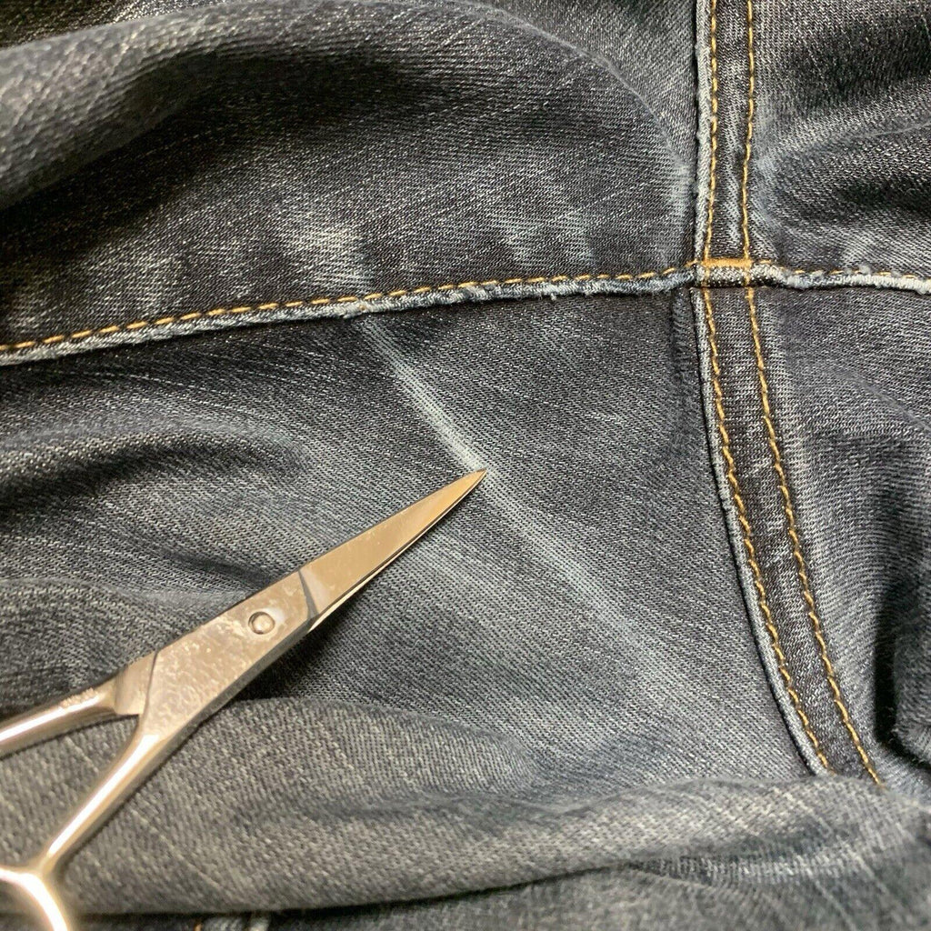 Vaqueros rectos American Eagle Outfitters para hombre, denim flexible con lavado azul oscuro, talla 32/34