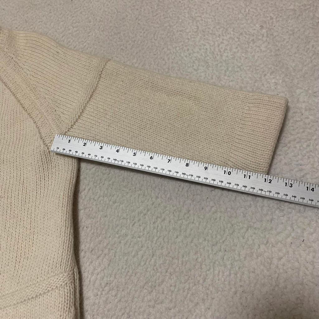 Cárdigan largo de punto de hilo italiano color crema para mujer de Banana Republic, talla L