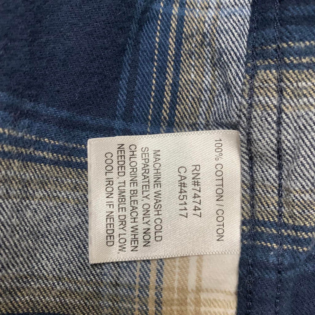 Camisa de franela a cuadros azules de algodón para hombre, talla grande, de Red Head Brand Co.