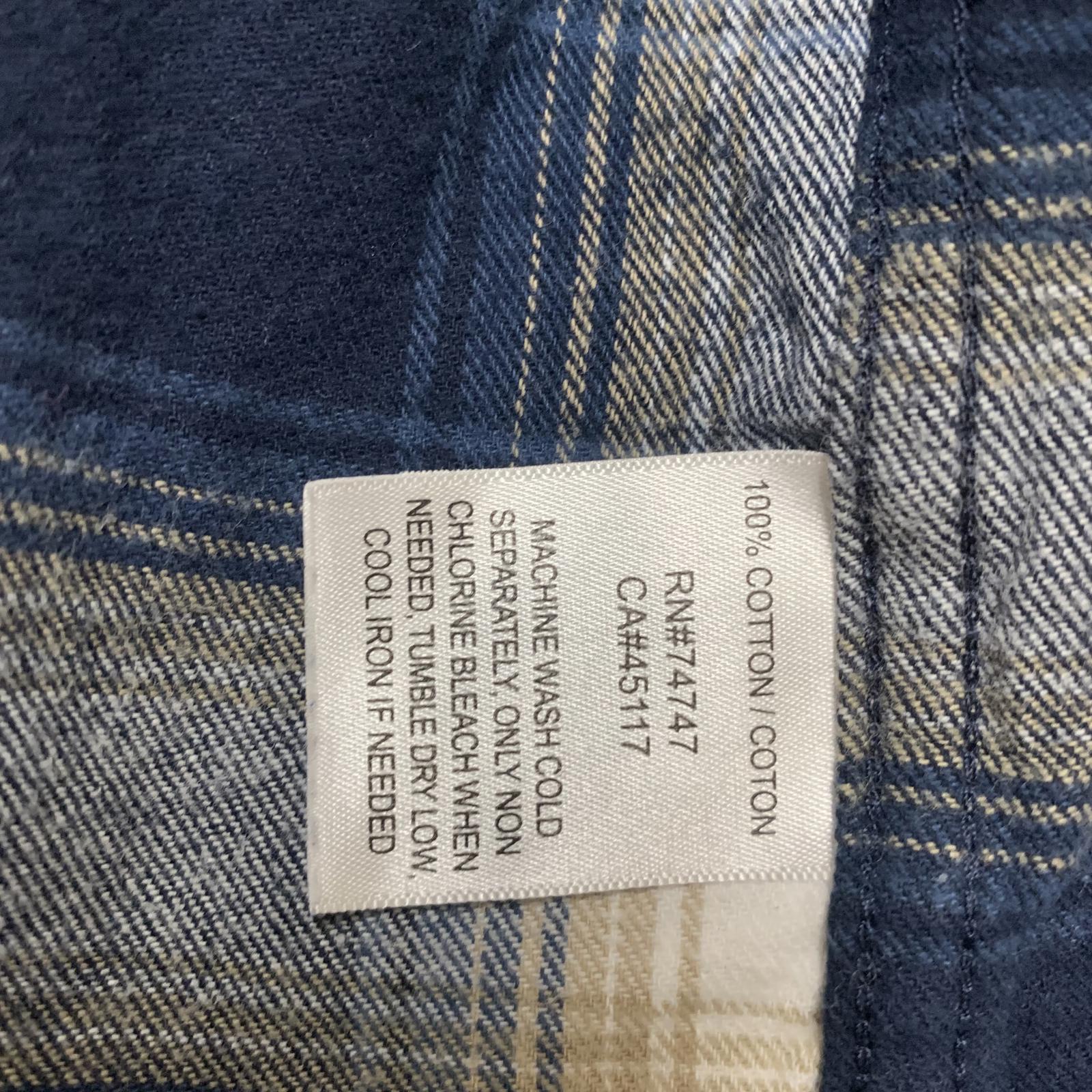 Camisa de franela a cuadros azules de algodón para hombre, talla grande, de Red Head Brand Co.