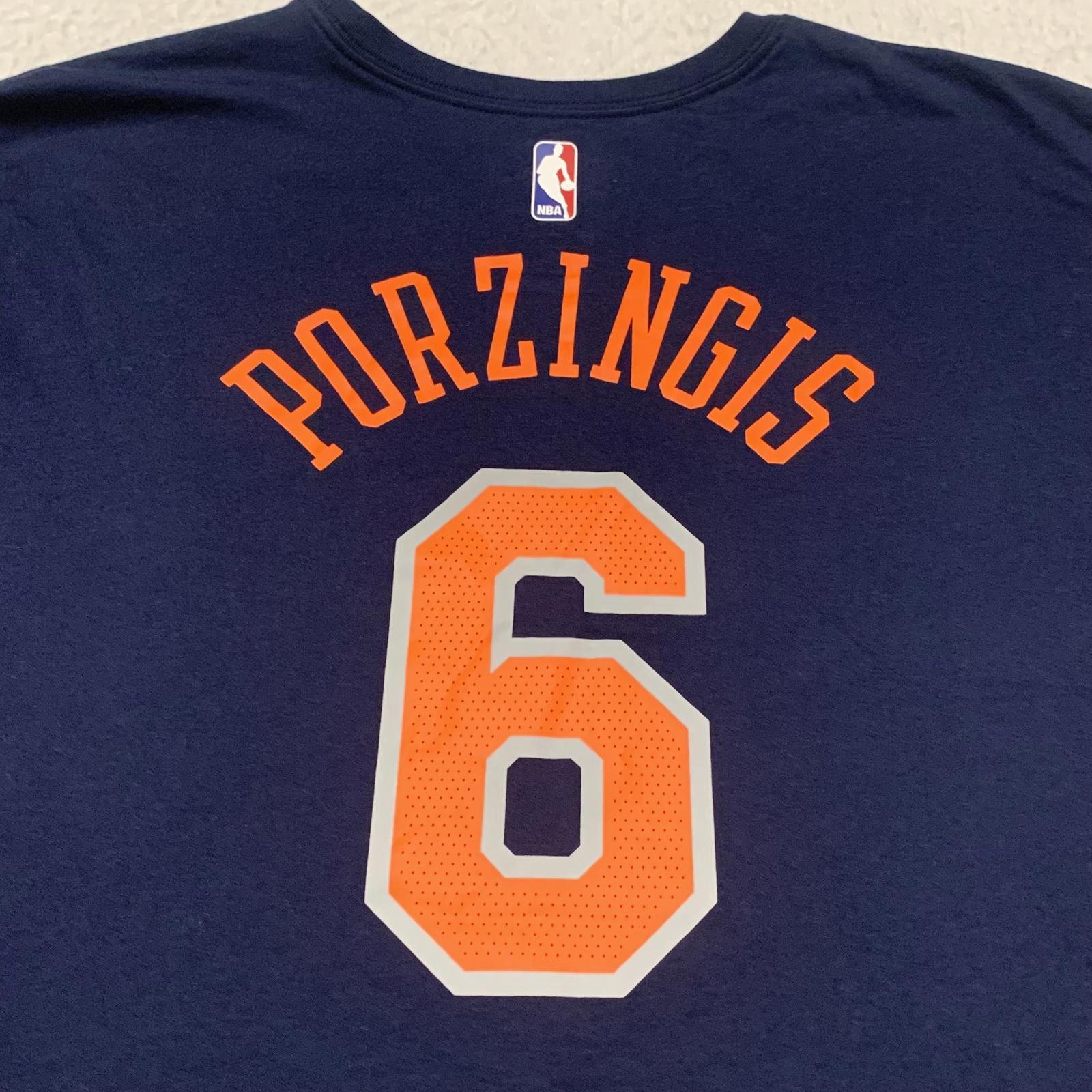 Camiseta Nike Dri-FIT azul marino de los New York Knicks, talla XXL, para hombre, Porzingis #6
