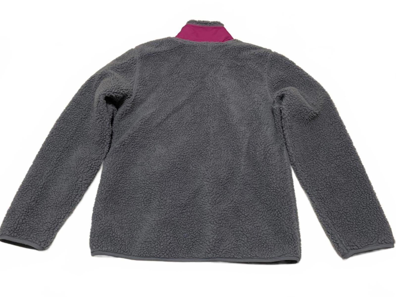 Chaqueta polar gris Old Navy para niña, talla XL TG 14R, con detalles en rosa