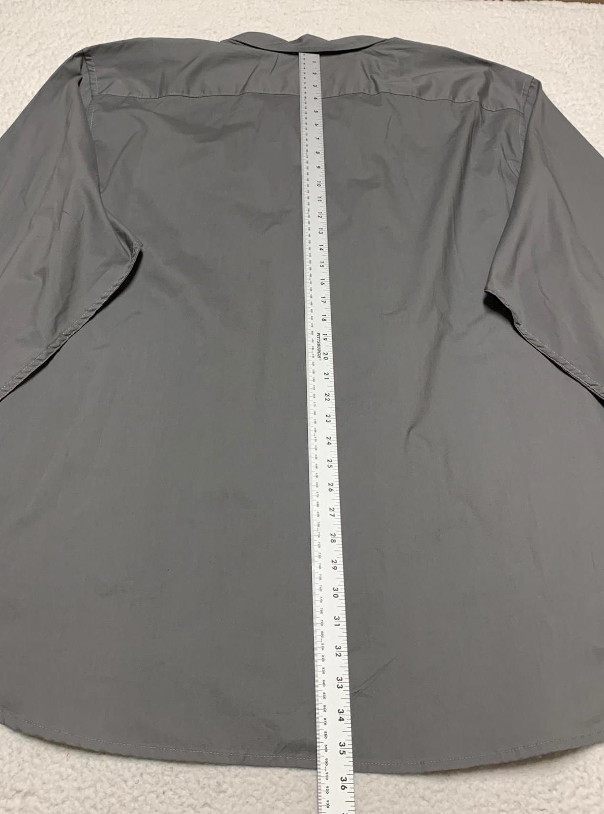 Basic Editions Men’s 4XLT Charcoal Gray Classic Button-Up Shirt