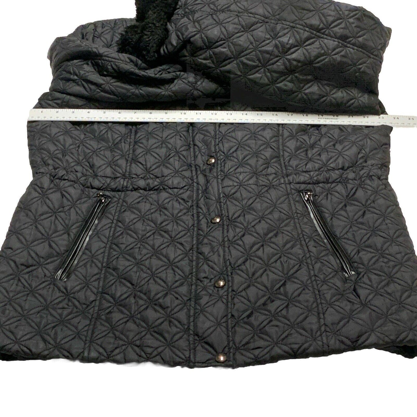 MARC New York Andrew Marc Women’s  XL Faux Fur  Black Quilted Winter Coat Puffer