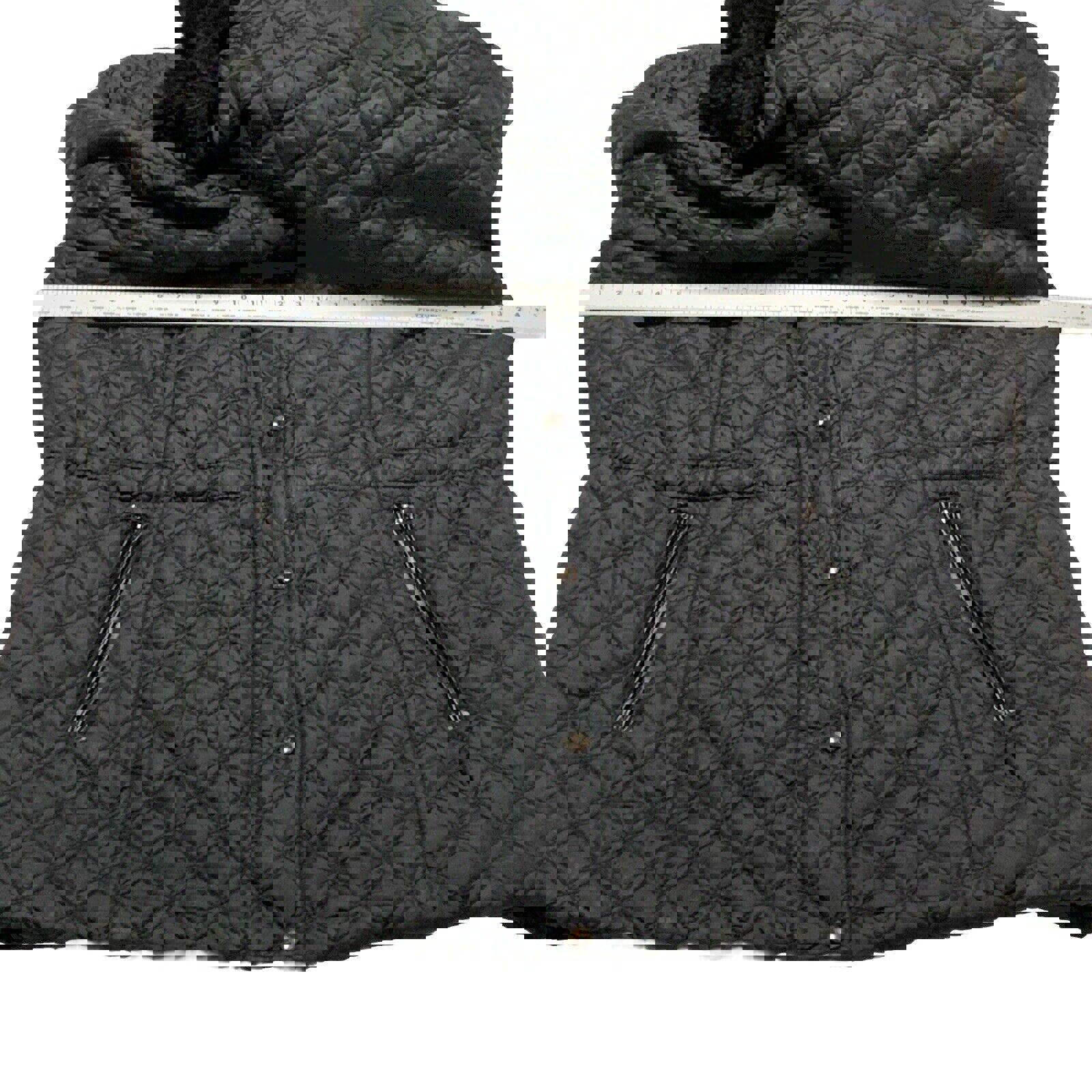 MARC New York Andrew Marc Abrigo acolchado de invierno negro de piel sintética XL para mujer