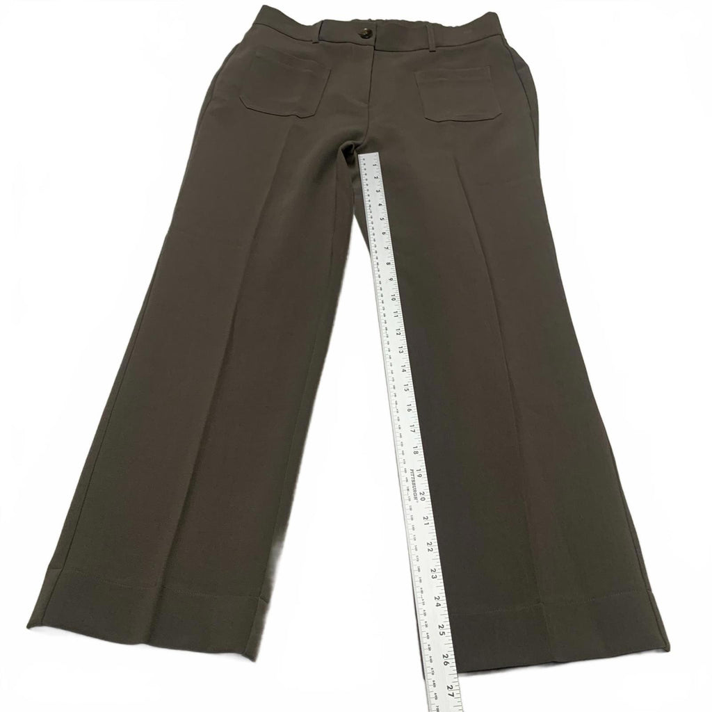 Pantalones anchos marrones con parches Adrianna Papell para mujer, talla 8, talla pequeña, ancho 32 x 26,5