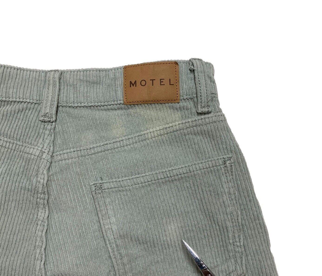 Pantalones de pana Motel para mujer, talla XS, verde menta, pierna ancha, ligeros