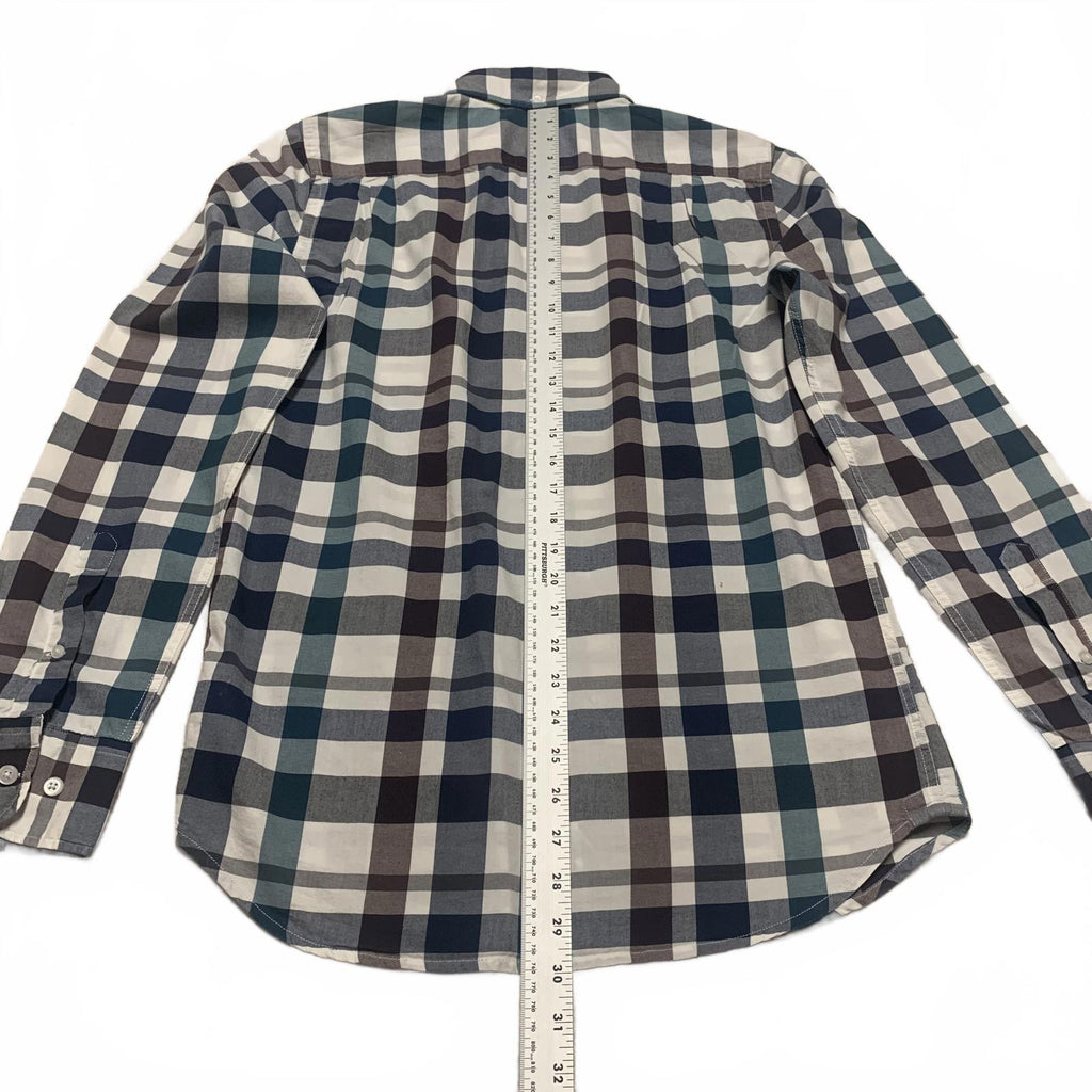Camisa a cuadros azul y verde ajustada Hawker Rye para hombre, talla pequeña
