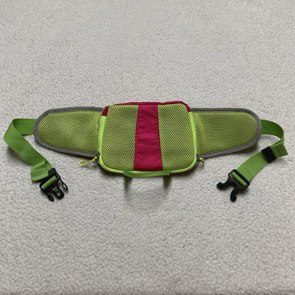 Riñonera SEEU gris, rosa y verde, bandolera, para senderismo y senderismo