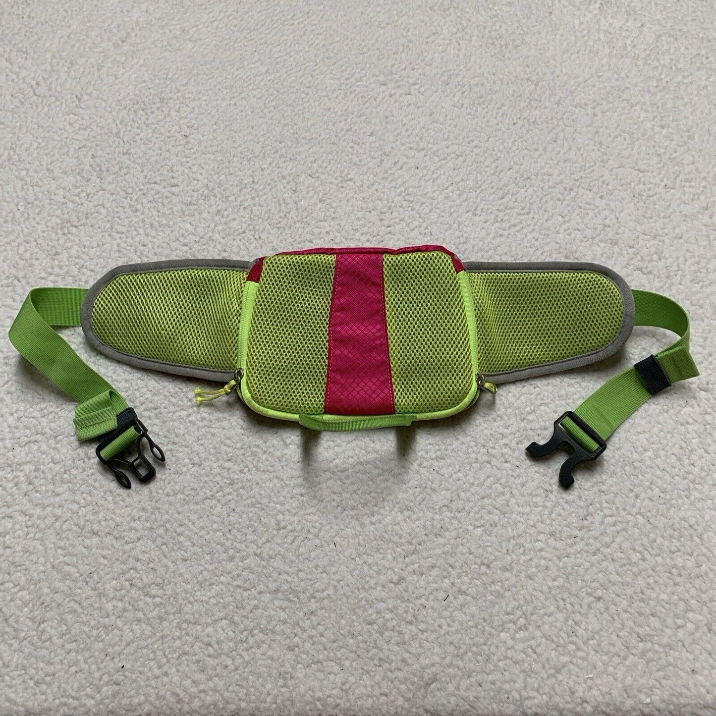 SEEU Gray Pink Green Fanny Pack Sling Crossbody Waist Bag Trail Hike