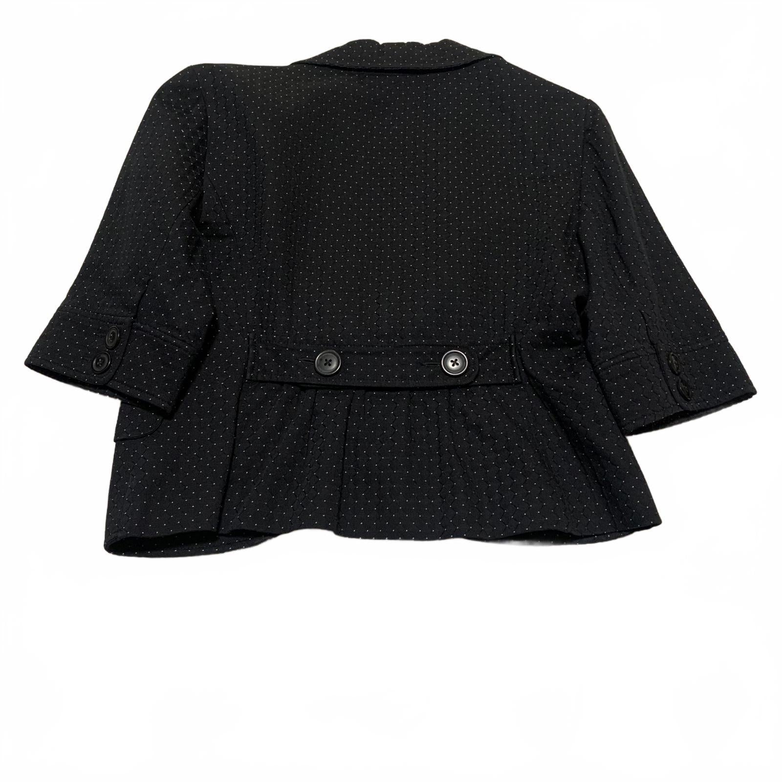 Blazer de lunares blancos y negros con forro de satén para mujer, talla 12, Express Design Studio