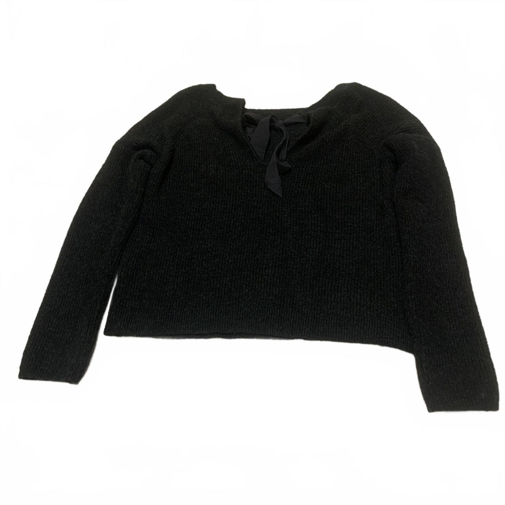 Suéter Abercrombie &amp; Fitch de manga larga negro Y2K con lazo en la espalda para mujer, talla M