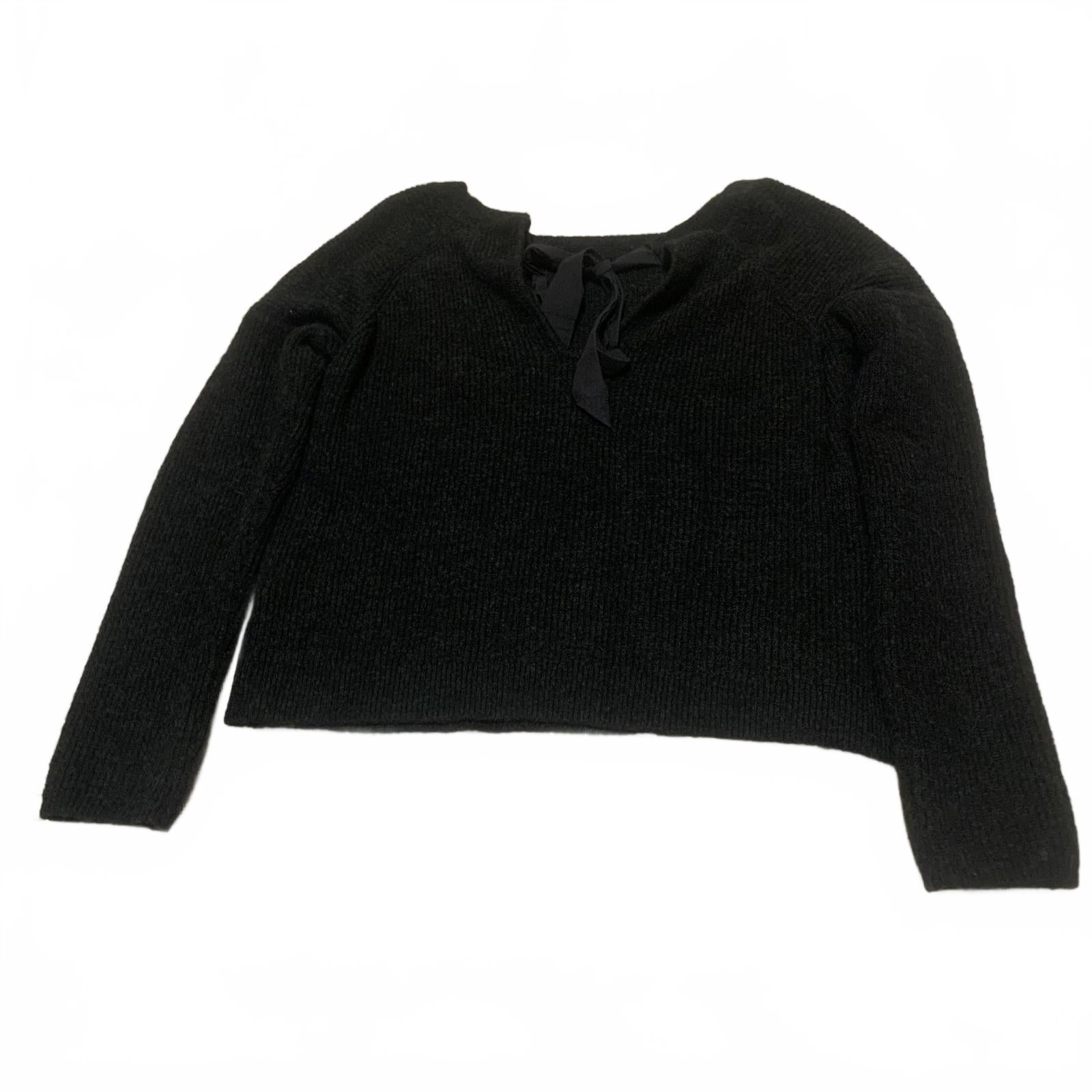 Suéter Abercrombie &amp; Fitch de manga larga negro Y2K con lazo en la espalda para mujer, talla M