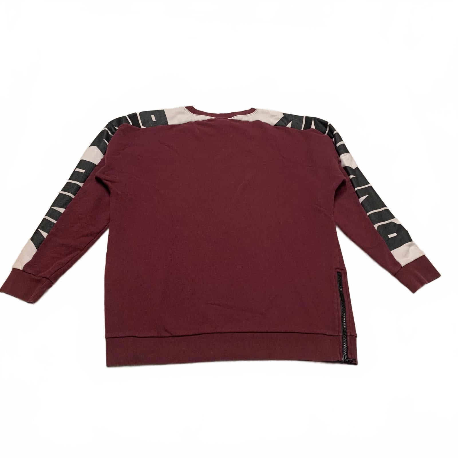 Sudadera con logo en color burdeos, talla mediana, para mujer, color rosa