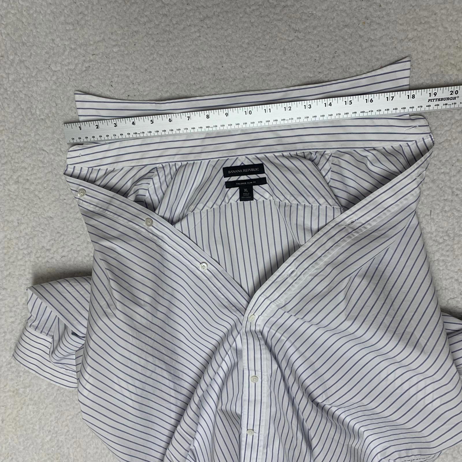 Camisa Banana Republic de rayas blancas y azules, ajustada, talla XL para hombre