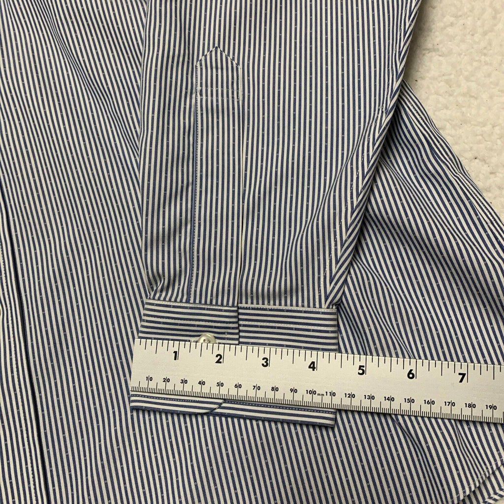 Camisa Brooks Brothers Regent para hombre, tallas 16 1/2 - 34, manga larga, rayas azules, sin planchado