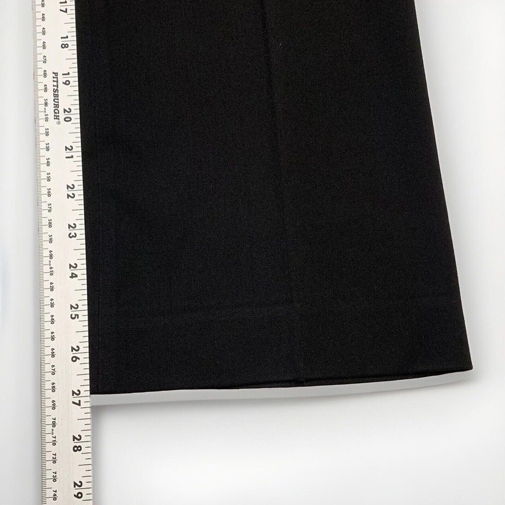 Pantalones de vestir negros Virtue para mujer, talla 12, con trabillas para cinturón y pierna ancha