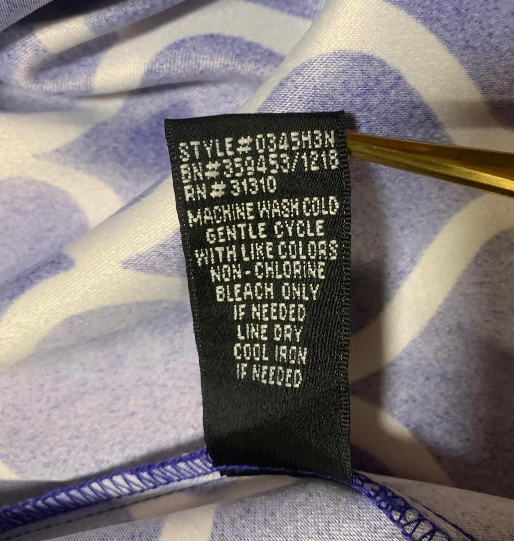 Vestido ALYX para mujer, talla 10, azul real, blanco, estampado, sin mangas