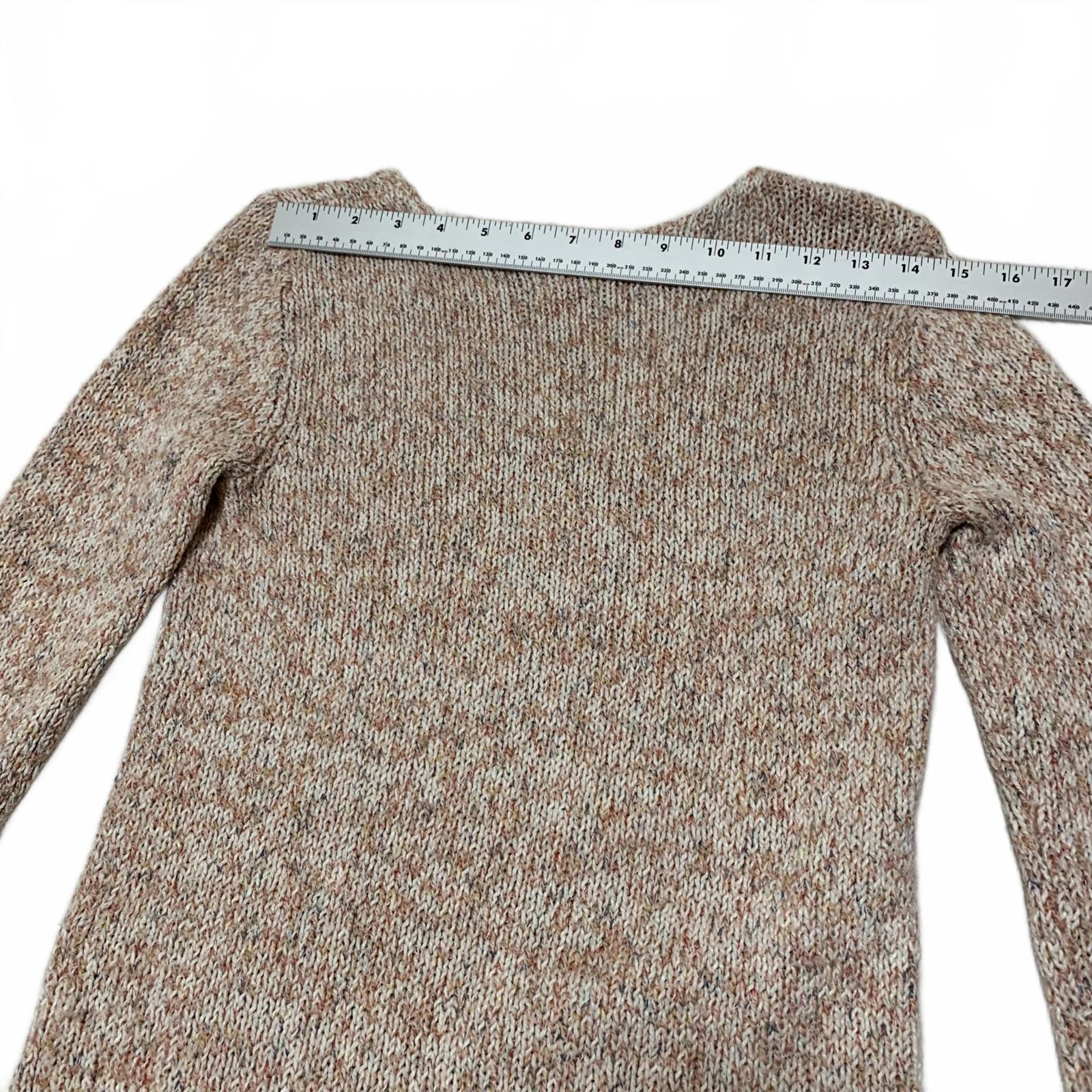 Suéter de punto beige melocotón LOFT para mujer, talla XS, acogedor, capa de otoño, mangas largas