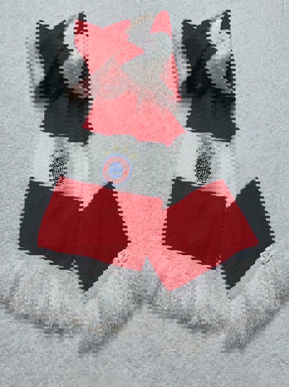 Bufanda del Manchester United, talla única, a rayas, roja y blanca, para fútbol.