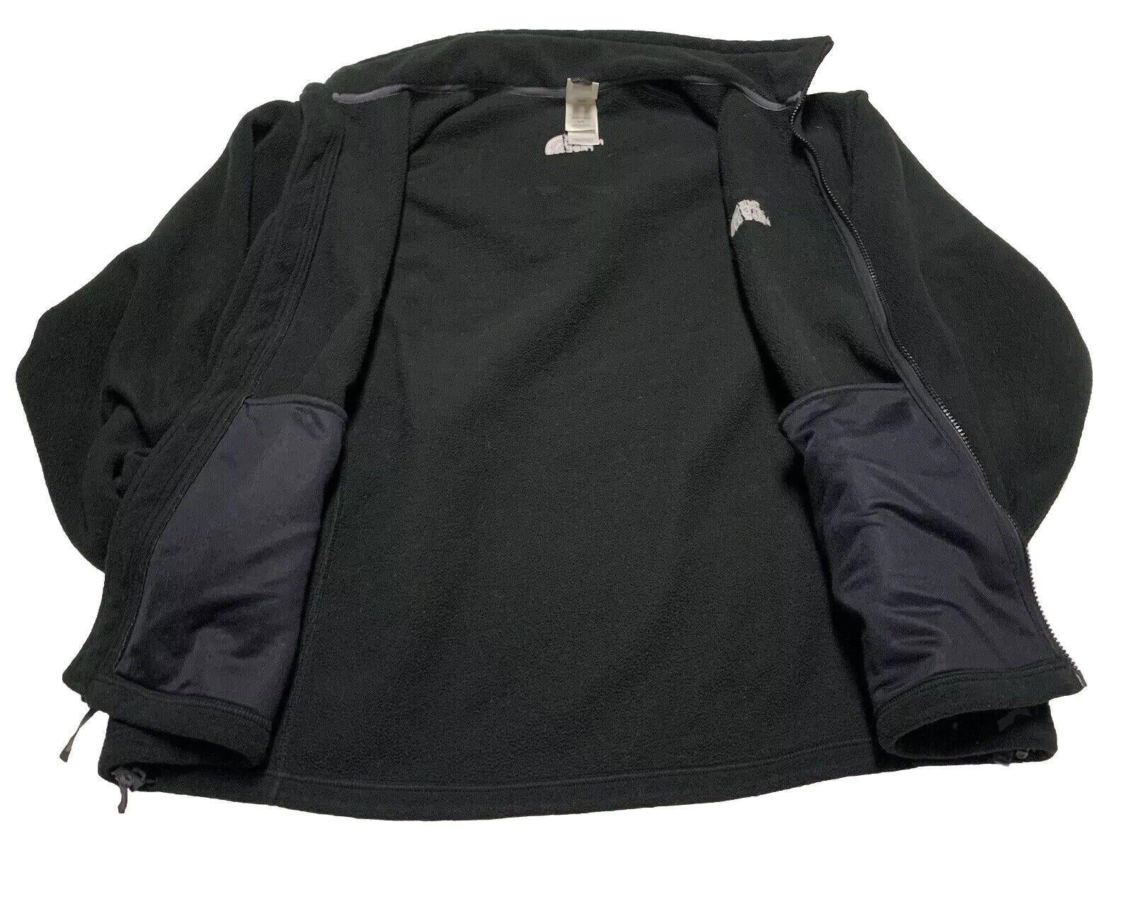 Chaqueta polar North Face para hombre, talla L, negra, con bolsillos con cremallera completa, para exteriores e invierno