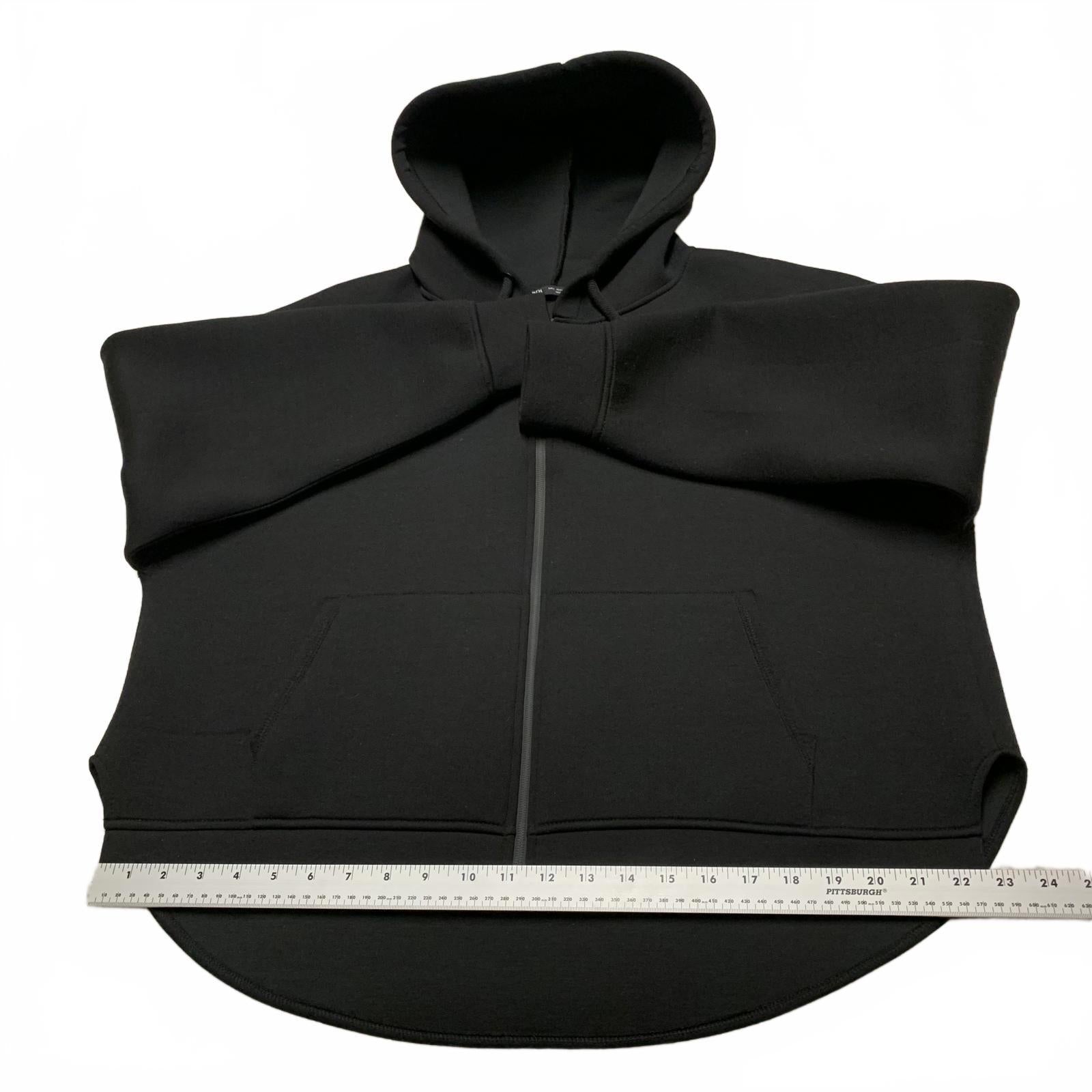 Sudadera con capucha y cremallera negra informal para mujer, talla grande, de ZARA