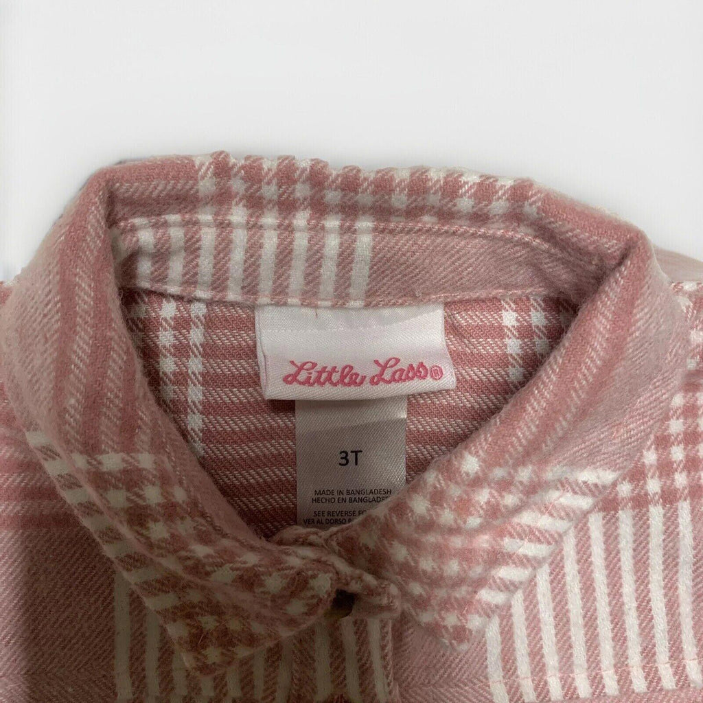Camisa de franela rosa rosa de 3T para niña pequeña Little Lass