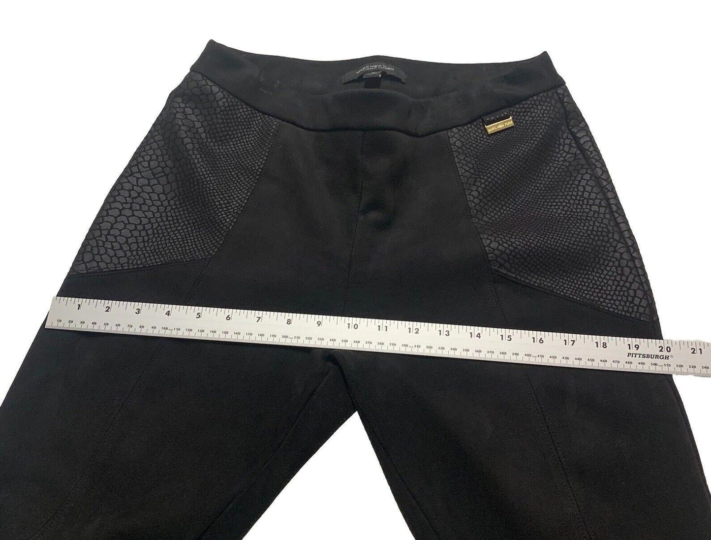 Andrew Marc NY Women's M Pull On Snake Print Black Pants