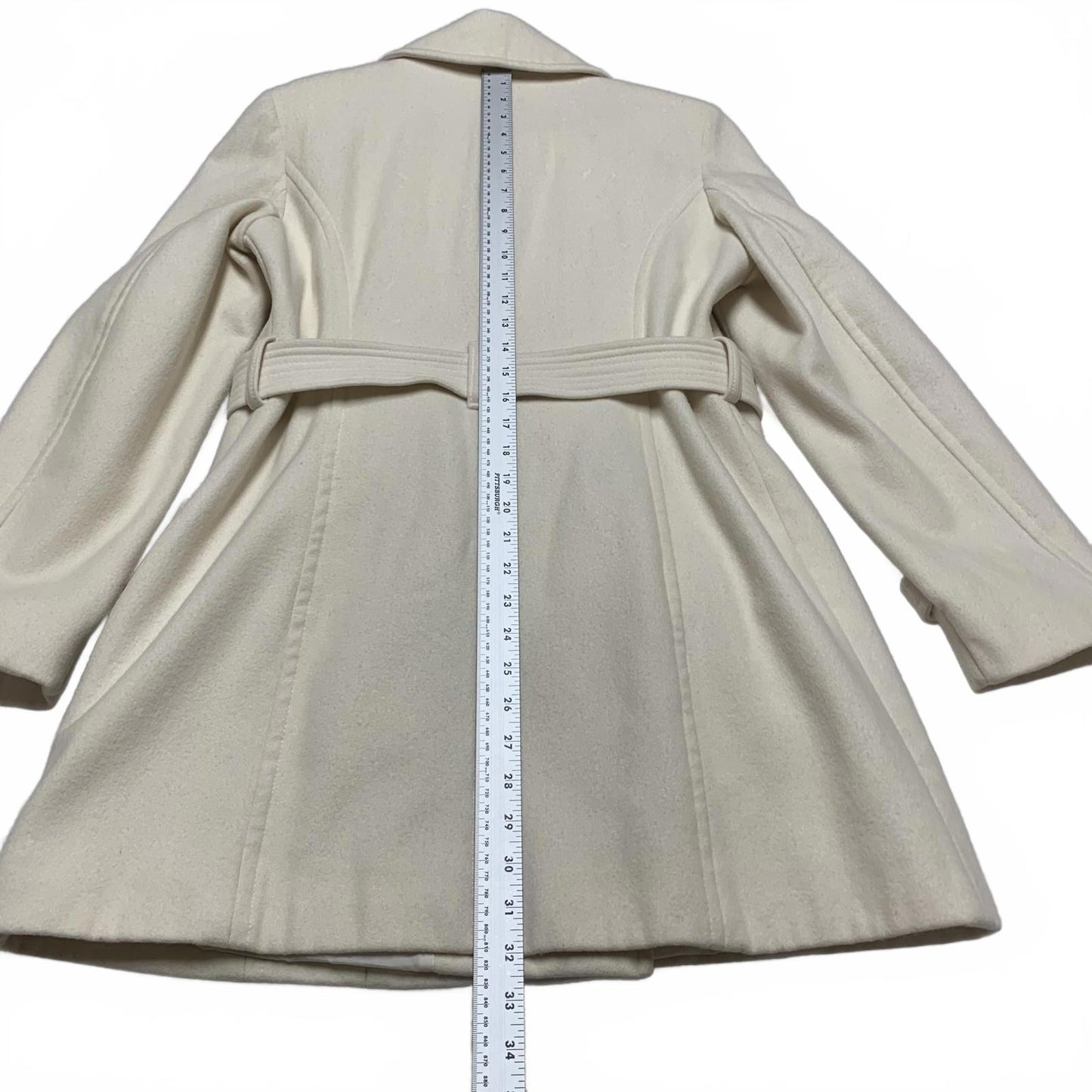 Michael Kors Women's Size 10 Cream Zipped Peacoat