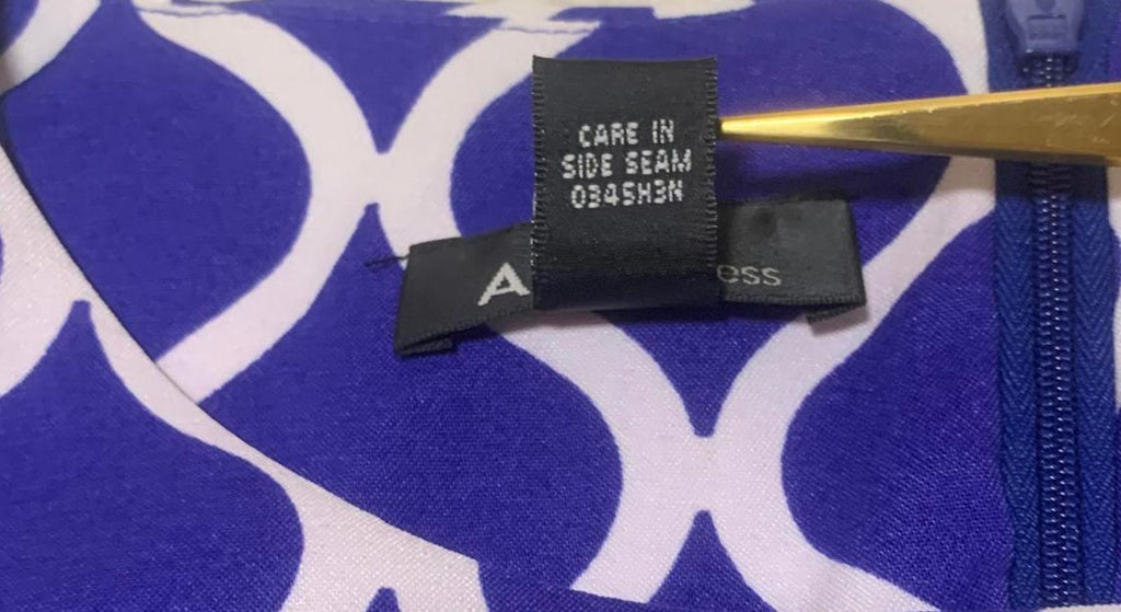 Vestido ALYX para mujer, talla 10, azul real, blanco, estampado, sin mangas