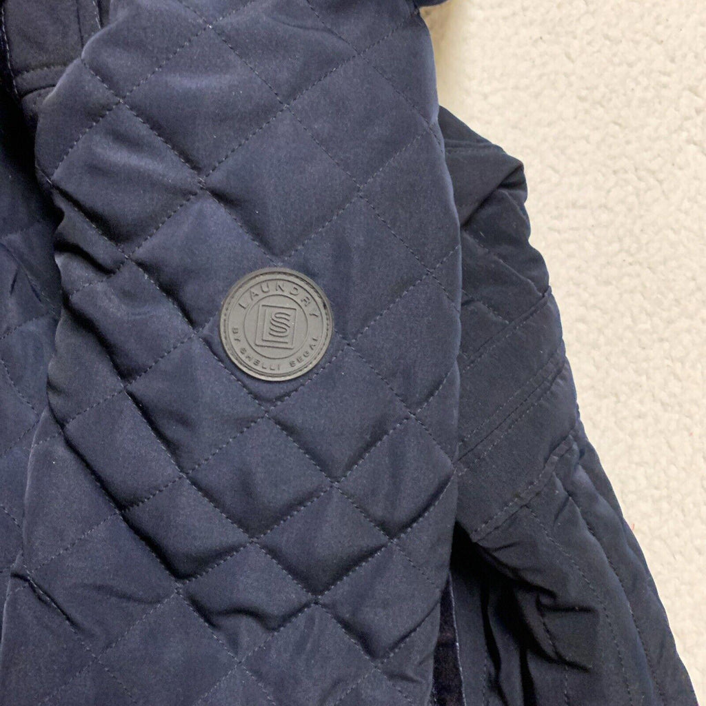 Chaqueta con capucha y cremallera azul marino para mujer, talla pequeña, de Laundry by Shelli Segal