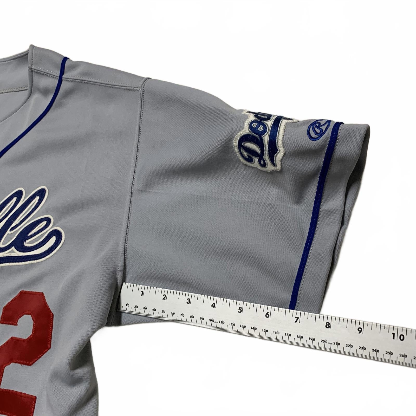 Camiseta de béisbol vintage de los años 80 y 90 de Rawlings Midville #22 de los Dodgers, para hombre, talla 44, gris