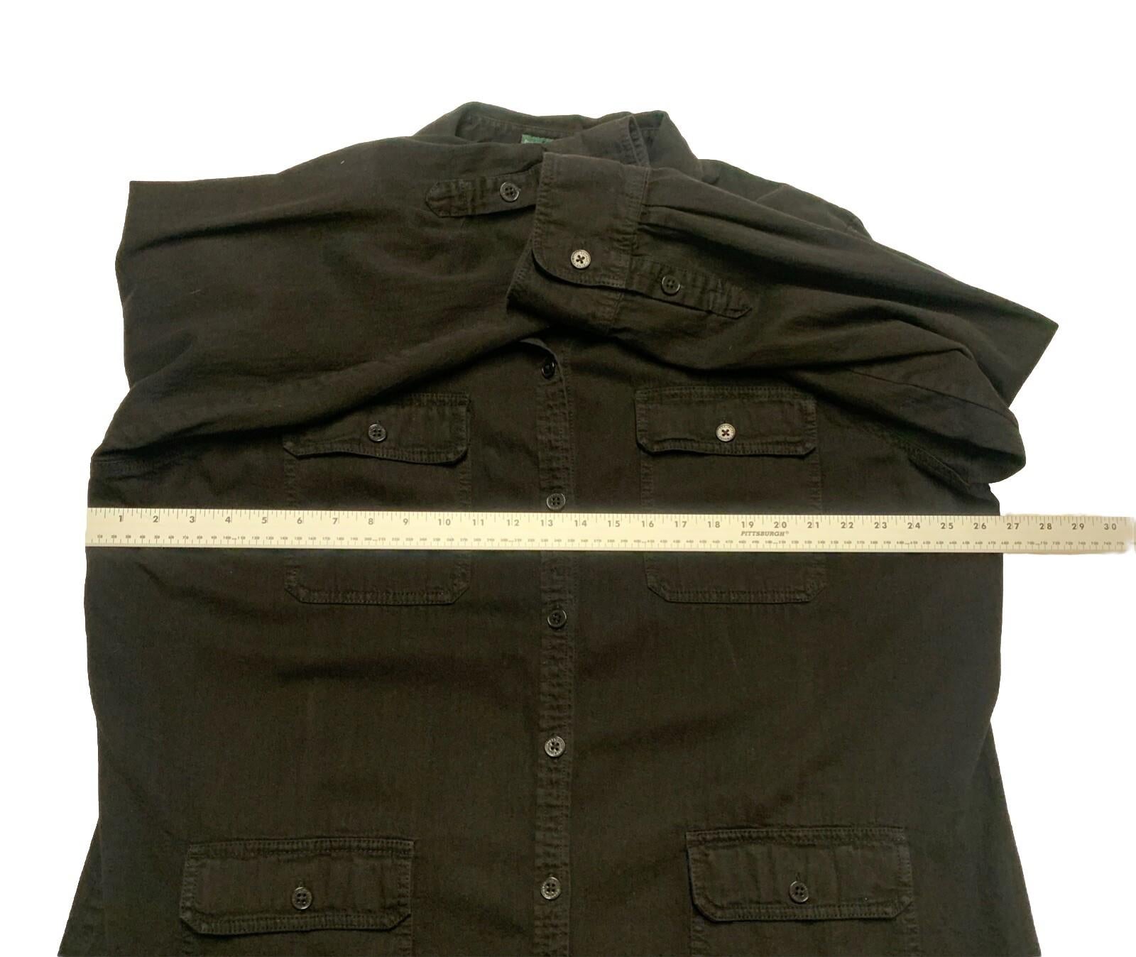 Camisa militar negra con botones 3X para hombre de Lauren Jeans Company, 100 % algodón