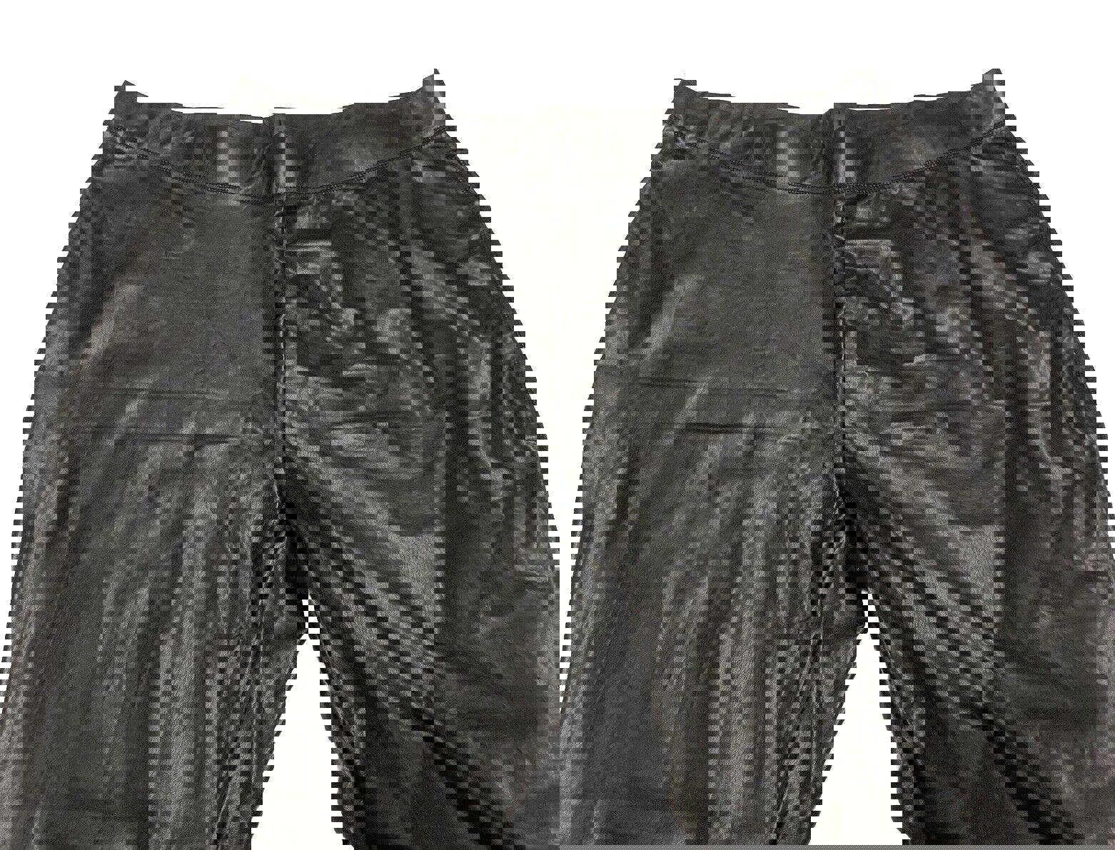 Pantalones de mujer Ashley Stewart, talla 26/28, piel sintética negra