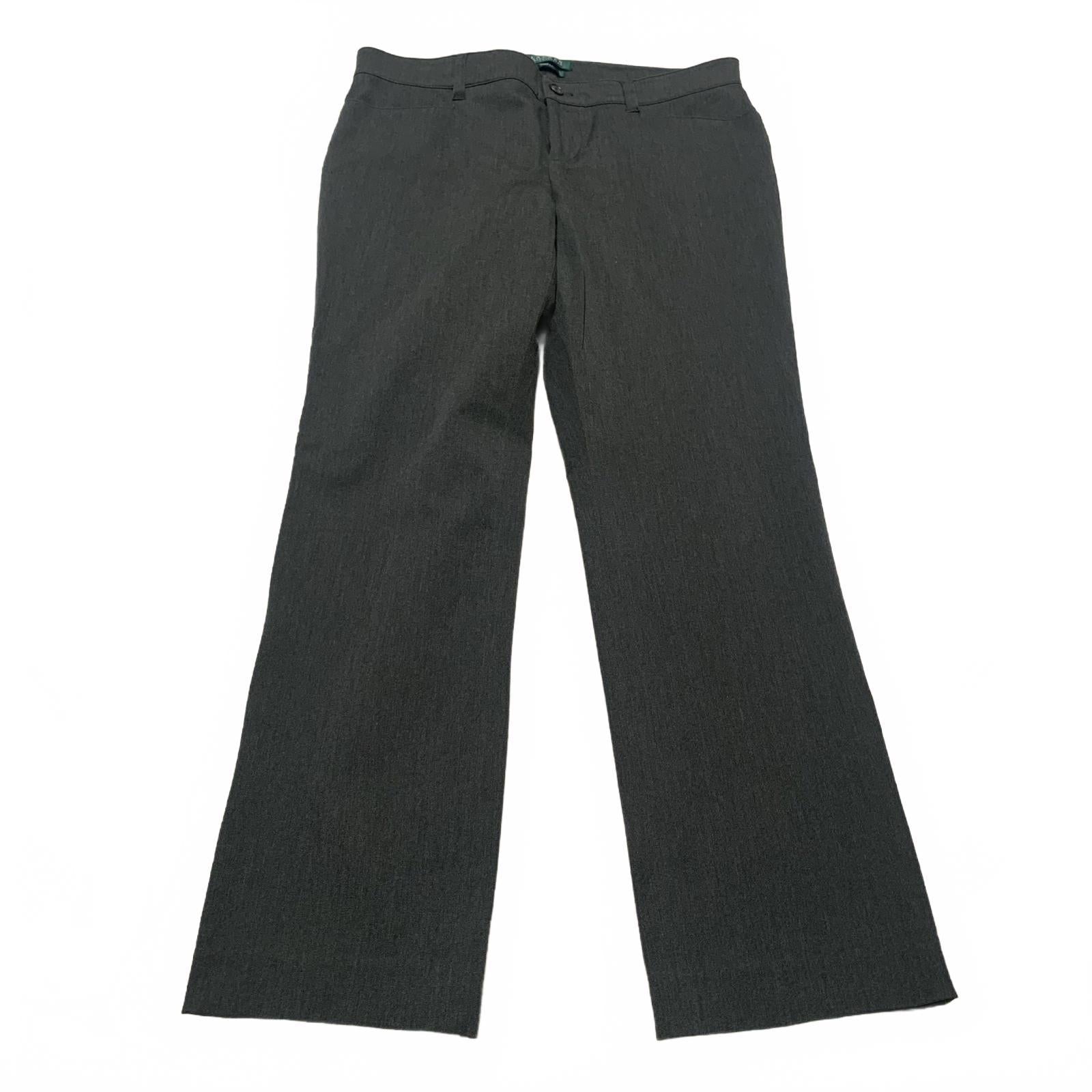 Pantalones de vestir Lauren Ralph Lauren Adelle para mujer, talla 10, color gris, ancho 34 x 28