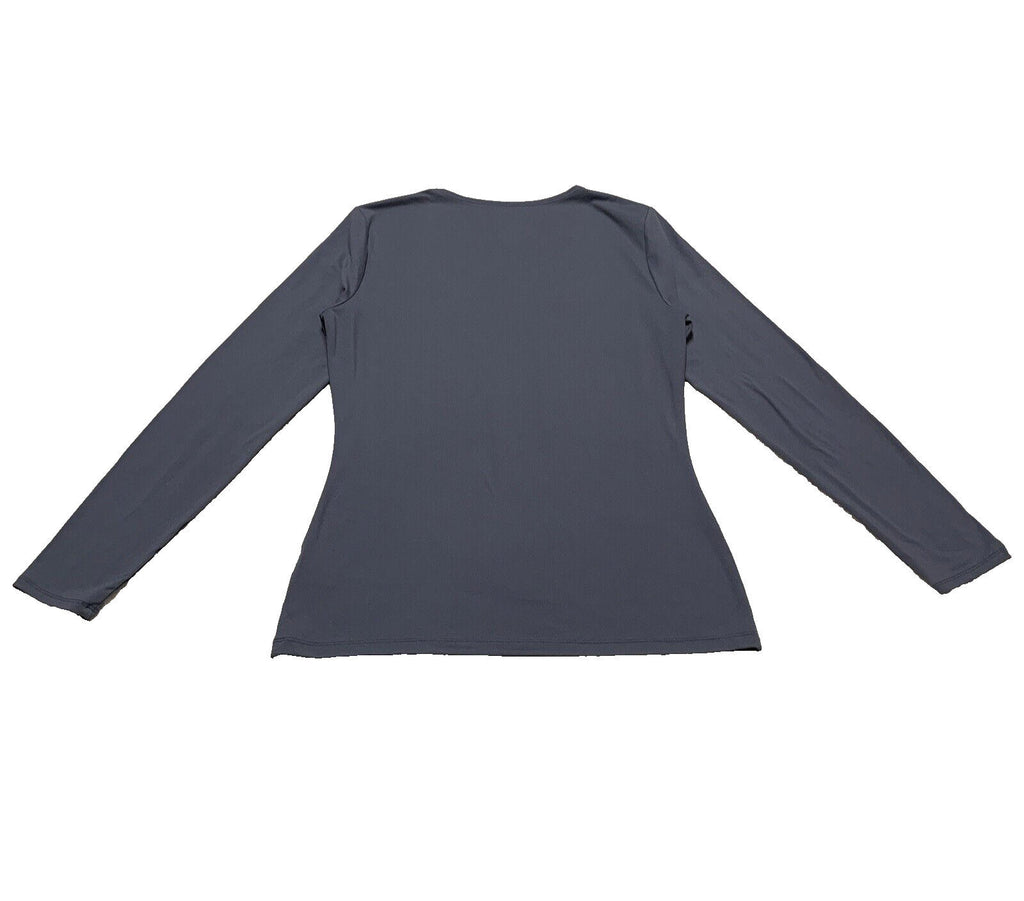 Camiseta azul de cuello redondo suave para mujer, talla pequeña, 32 grados de calor, para ponerse debajo