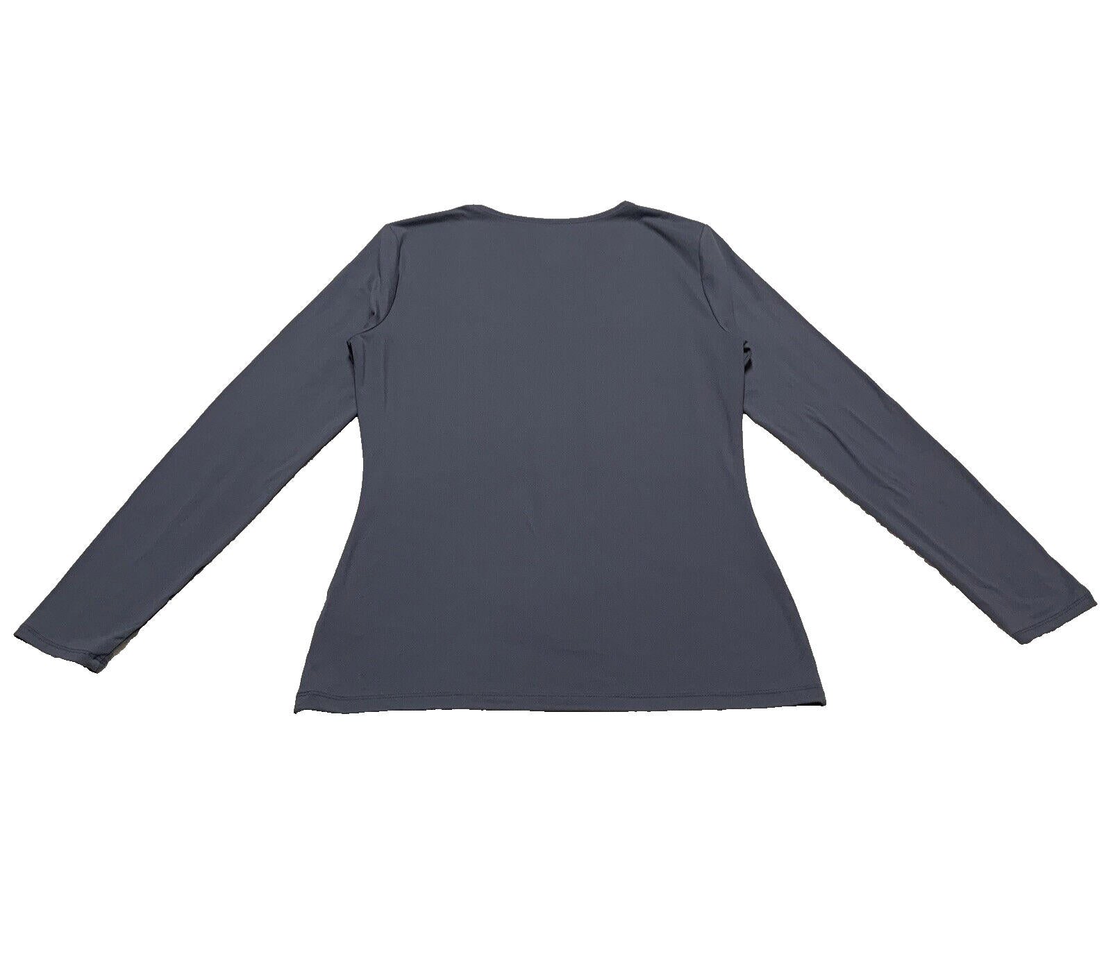 Camiseta azul de cuello redondo suave para mujer, talla pequeña, 32 grados de calor, para ponerse debajo