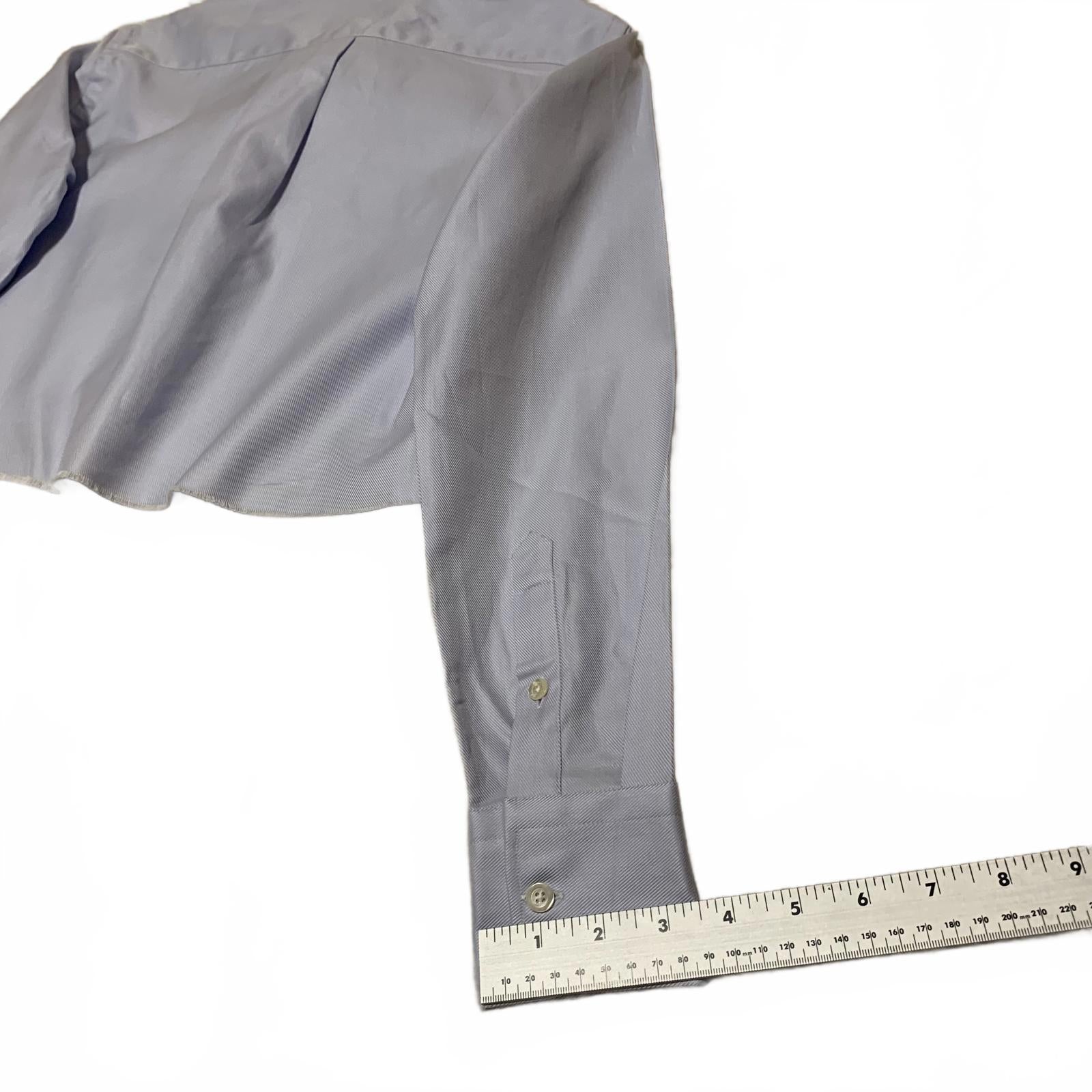 Hommegirls Women's Size Small Chambray Blue Cropped Button-Up Shirt