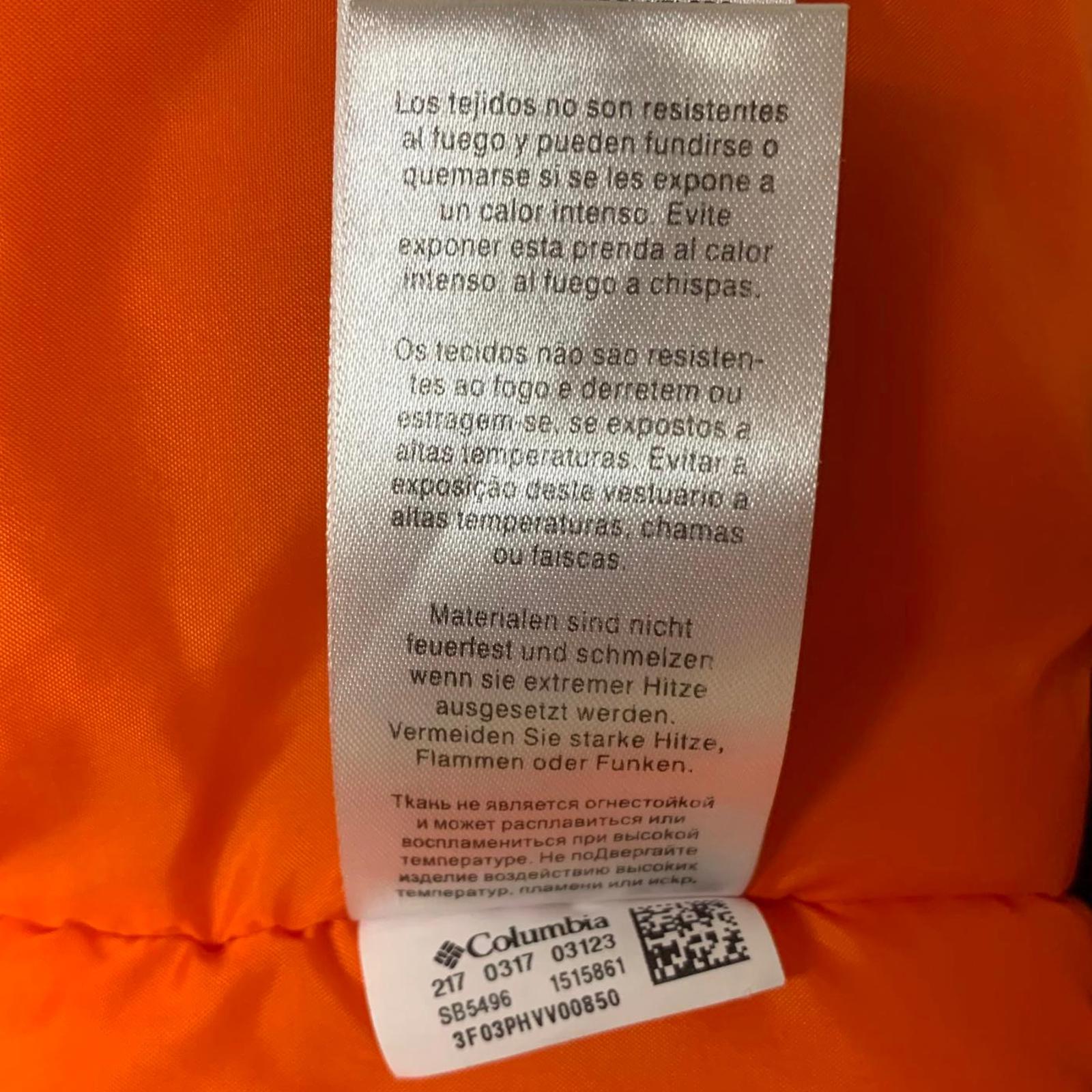 Chaqueta aislante con capucha y color negro y naranja de Columbia, talla grande para hombre