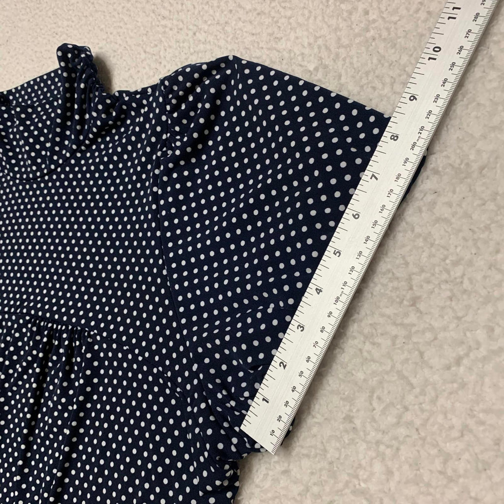 Blusa de lunares blancos y azul marino de Dressbarn para mujer, talla 3X, EE. UU.