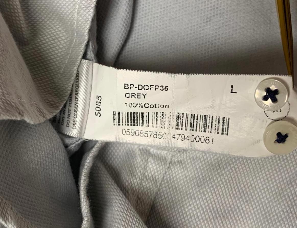 Camisa de vestir Blackberrys para hombre, talla L/40, azul grisáceo, corte entallado, 2 capas, ultra