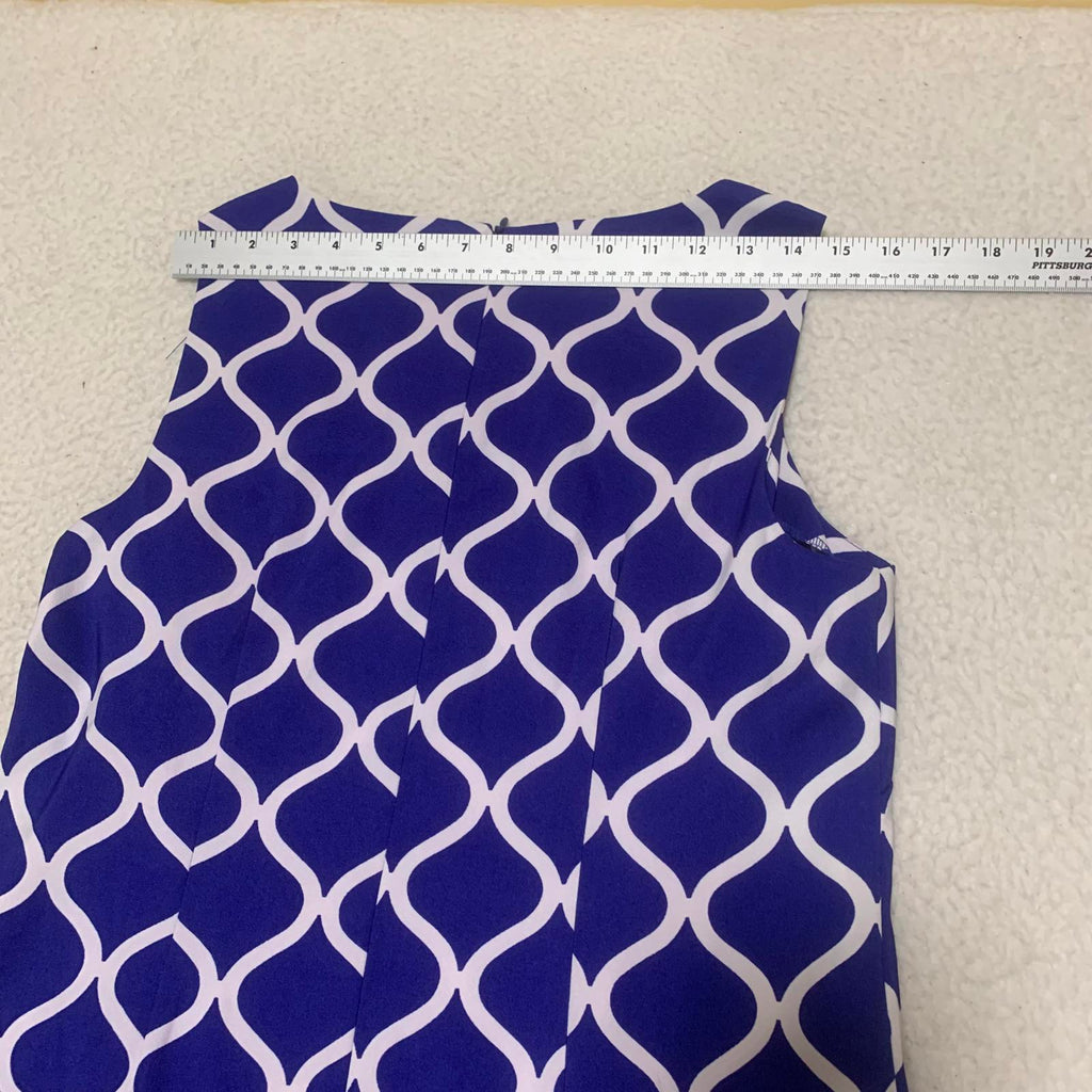 Vestido ALYX para mujer, talla 10, azul real, blanco, estampado, sin mangas