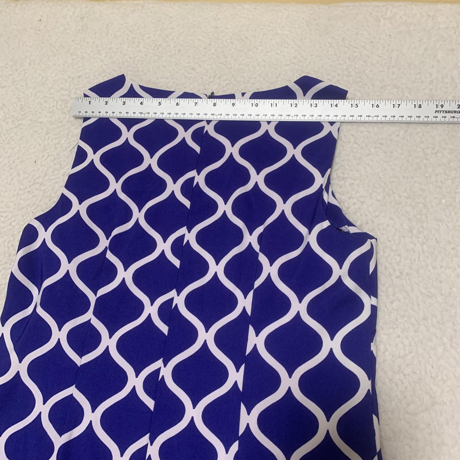 Vestido ALYX para mujer, talla 10, azul real, blanco, estampado, sin mangas