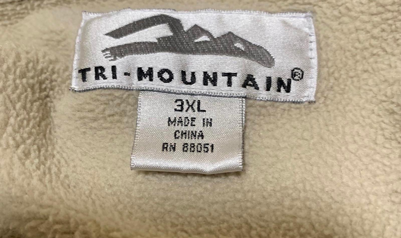 Chaqueta polar verde vintage Tri Mountain para hombre, talla 3XL, RN88051, ropa de trabajo para exteriores, años 2000